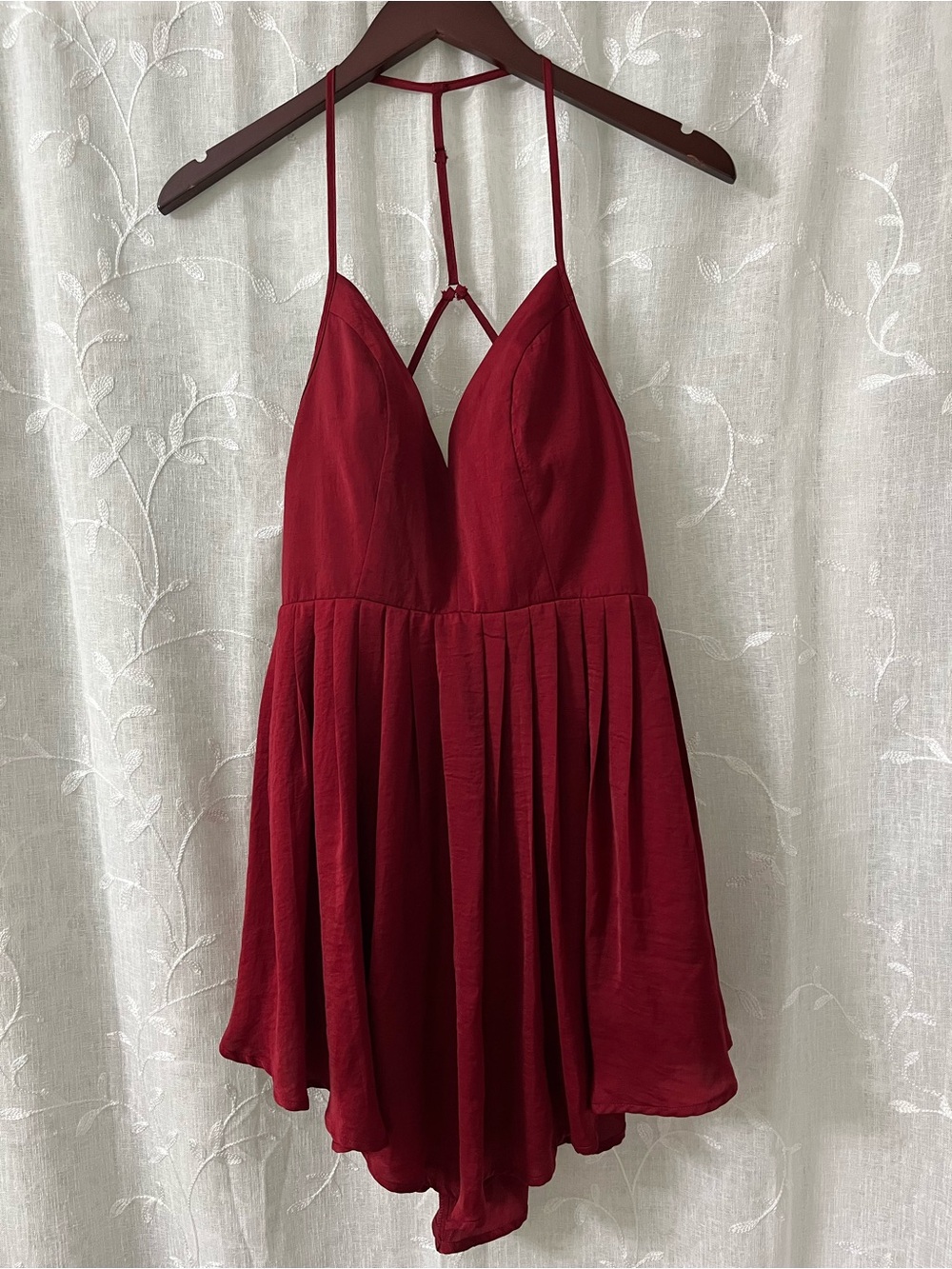 NBD Red Halter V-Neck Mini Dress Size S